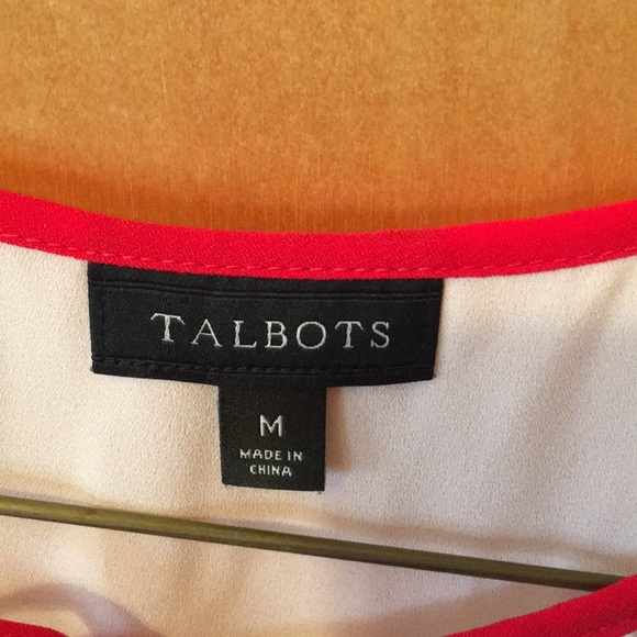 Talbots ivory sleeveless tie neck blouse size medium - Picture 3 of 4